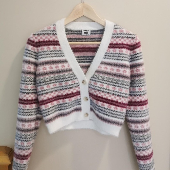 Aritzia Sunday best fuzzy cardigan - Picture 3 of 4